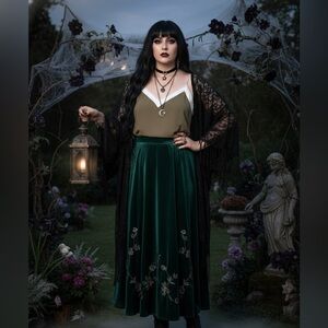 EXPRESS V Neck Camisole Olive Green White Pink Trim Spaghetti Strap Top S